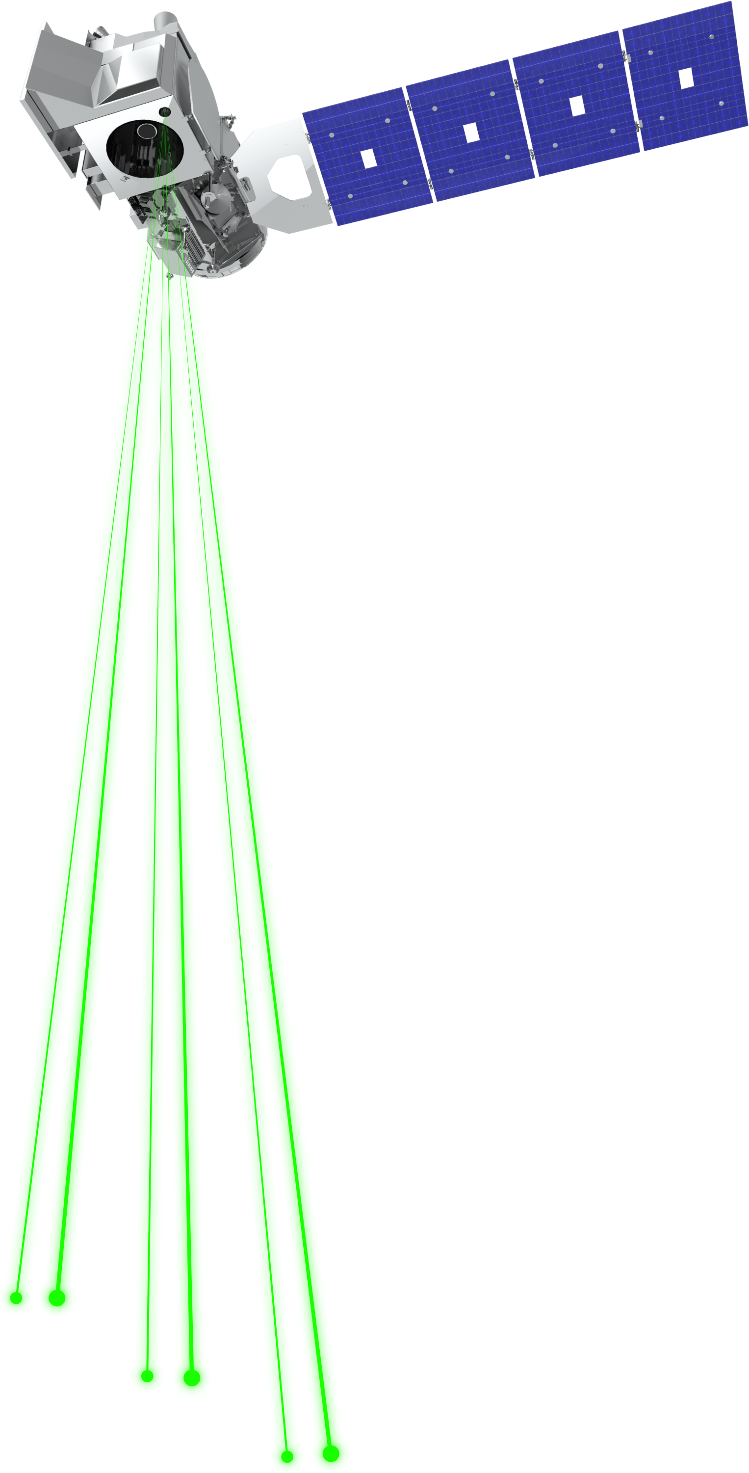 ICESat-2 satellite with lasers