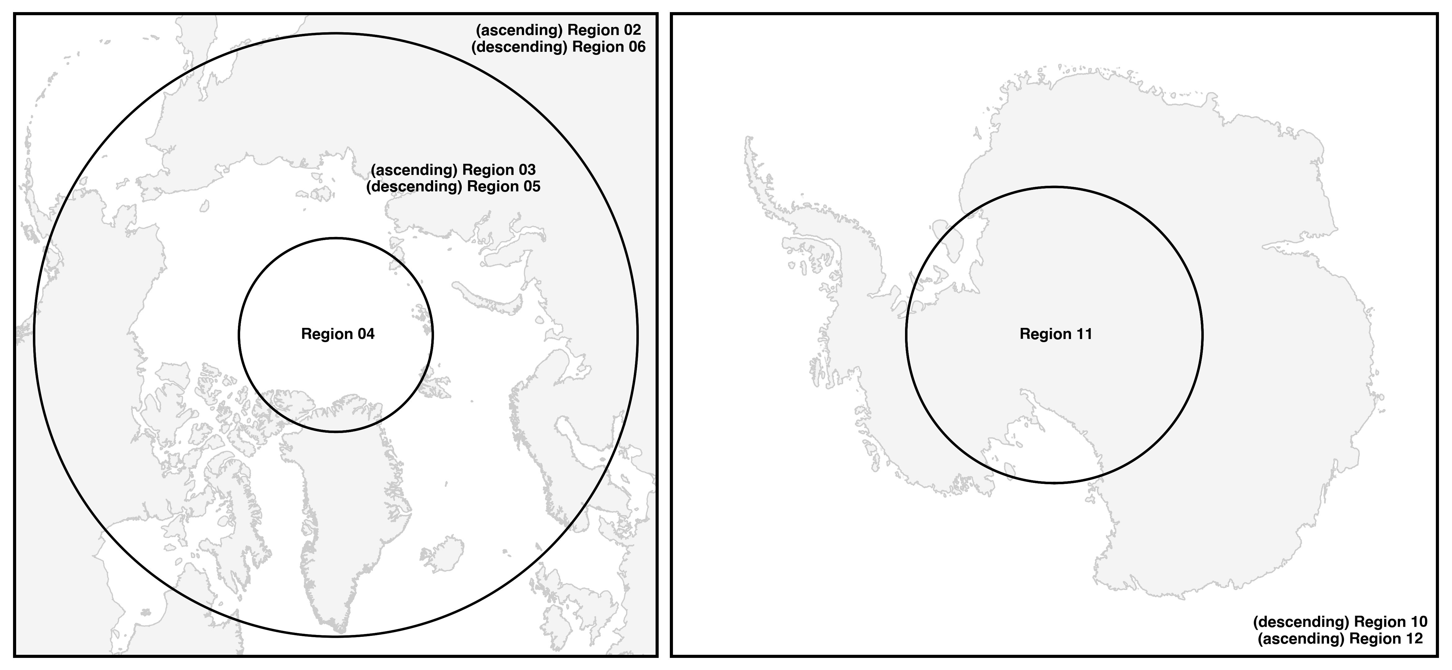 ICESat-2 polar granule regions
