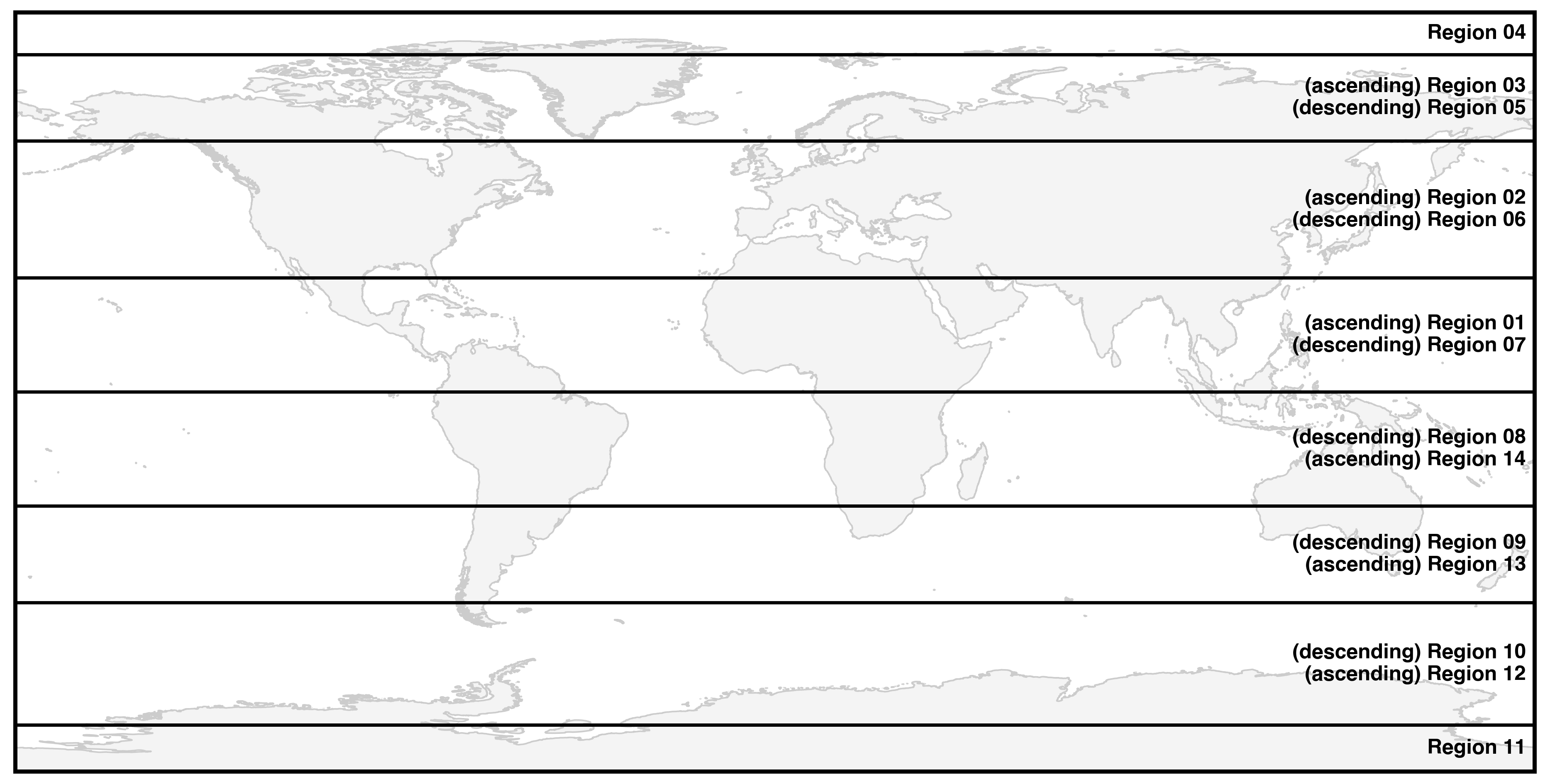 ICESat-2 global granule regions